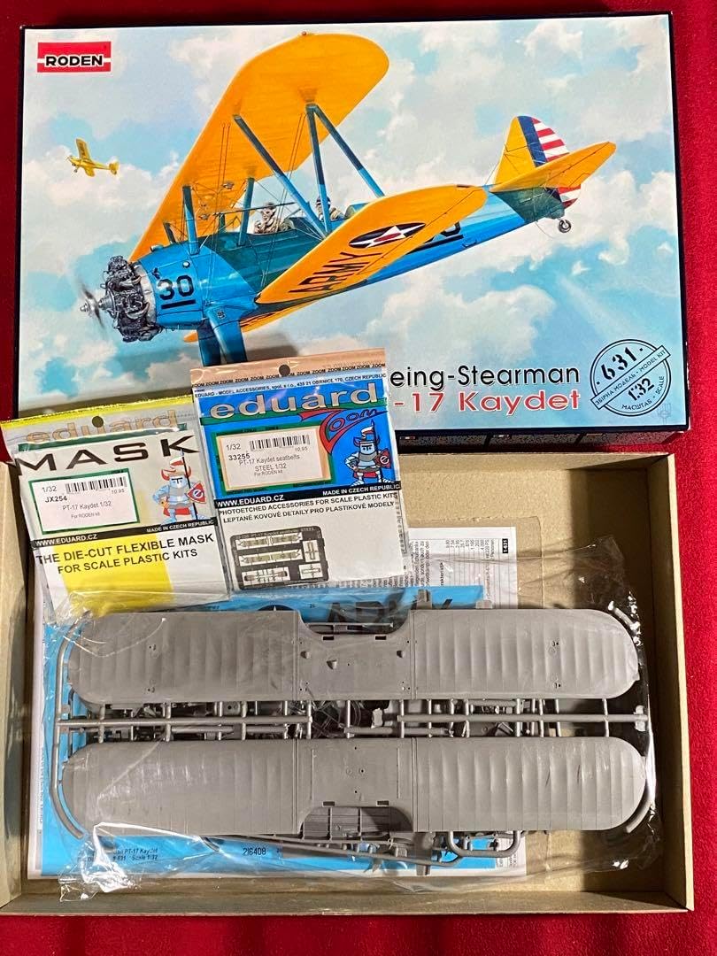 1/32 ローデンPT-17 & ICM DH.82 全2個セット+ パーツ ローデン1/32 PT-17 & ICM1/32 DH.82 全2個セット