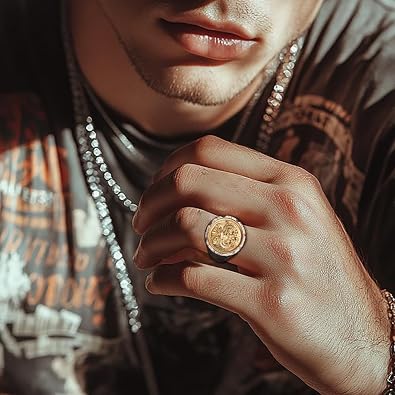 Double Eagle Ring 925 Silver Adjustable Victory Wing Jewelry for Men, Vintage Unisex Pinky Ring, Couple Gift