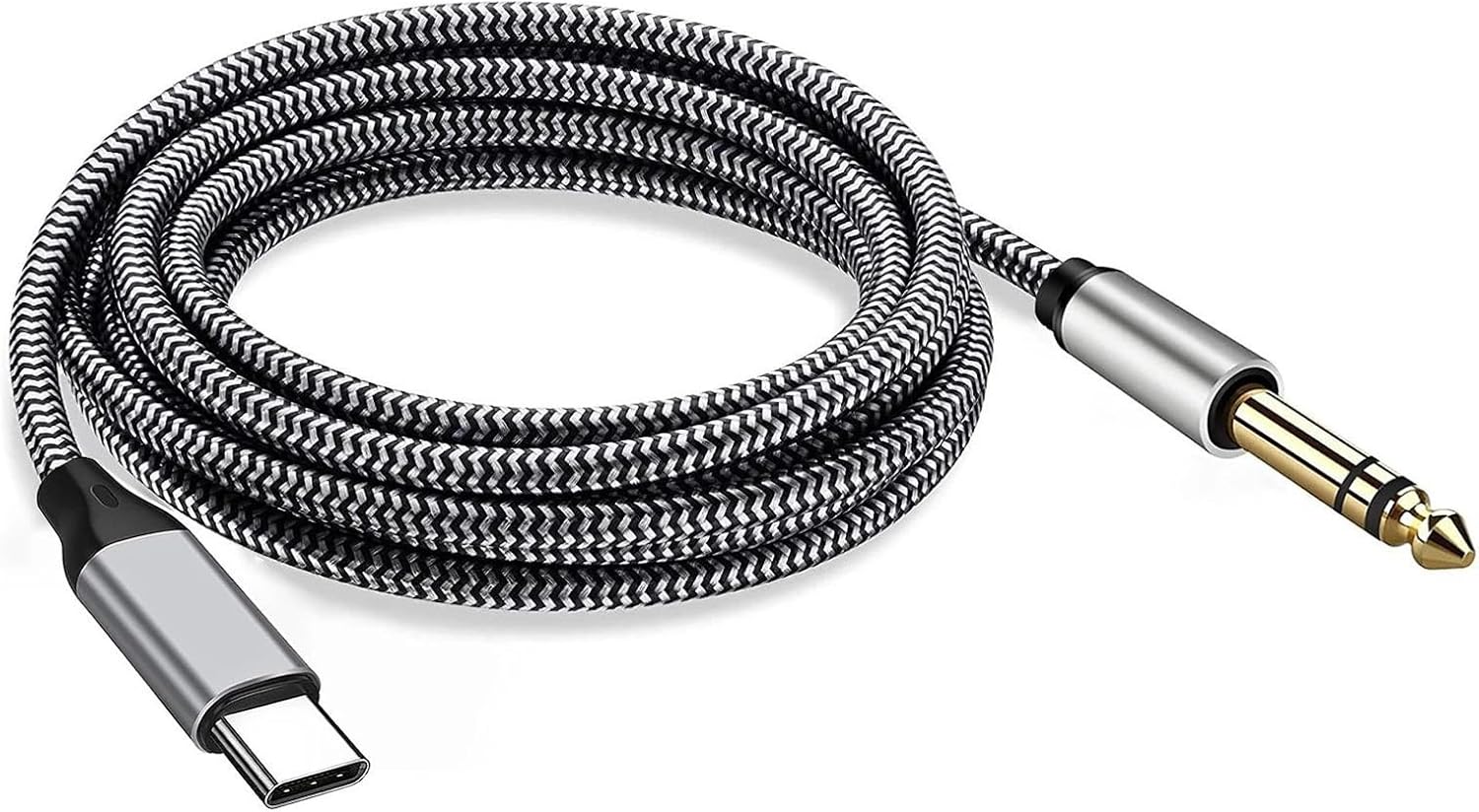 ギター楽器ケーブル Type-C - 6.35mm オーディオケーブル 電子ピアノ ギター ミキシングコンソール アンプ接続 ギター