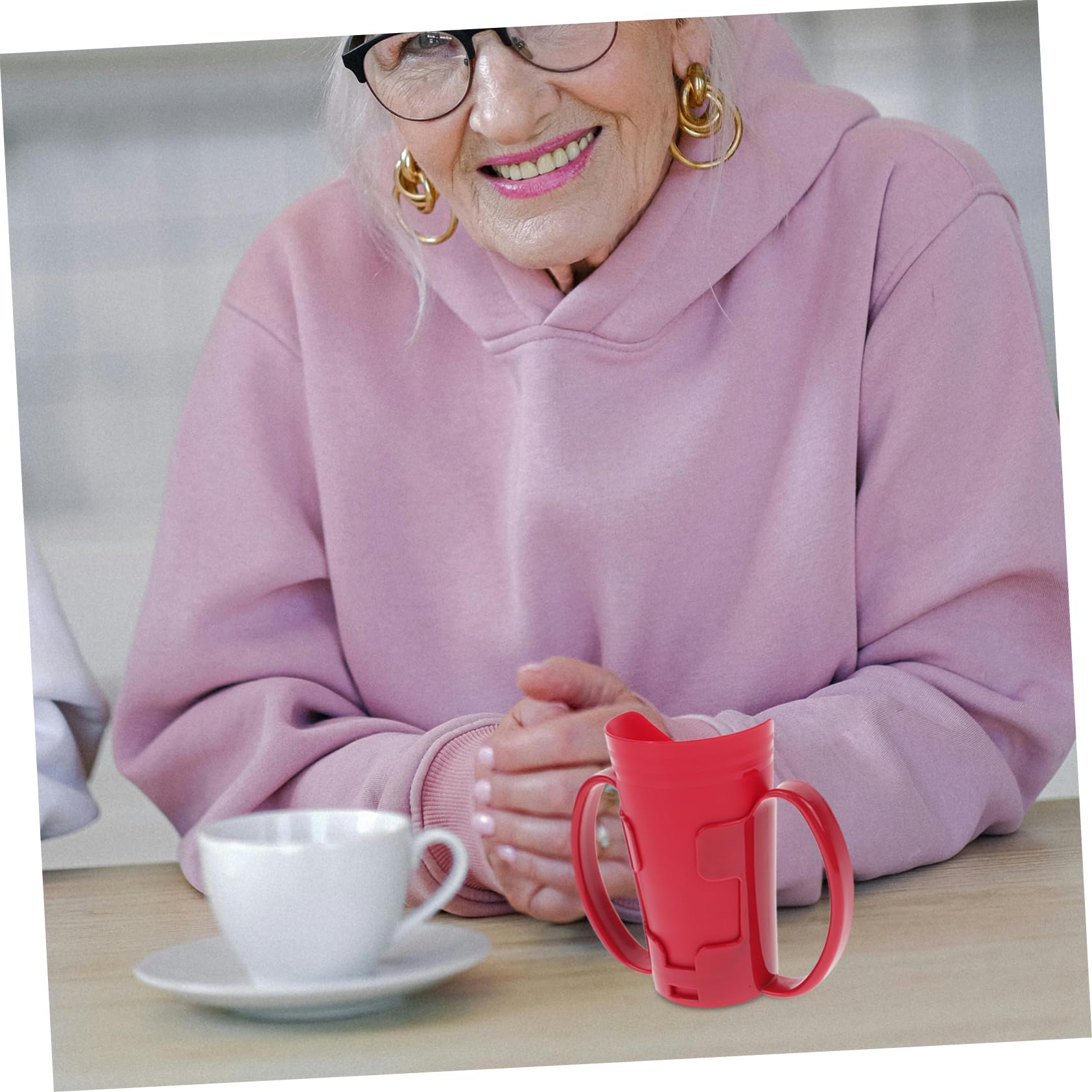 Baluue 3piezas Taza De Alimentación Para Adultos Diseño Inclinado Vaso Mayores Doble y Resistente Derrames Asistencia La Rehabilitación
