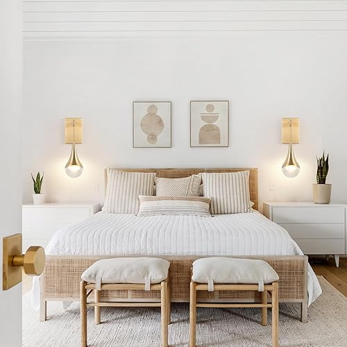 Miniatura 9 de Luces colgantes doradas para isla de cocina, lámparas de comedor sobre mesa, paquete de 3 con pantalla de metal de cono de latón cepillado, apliques