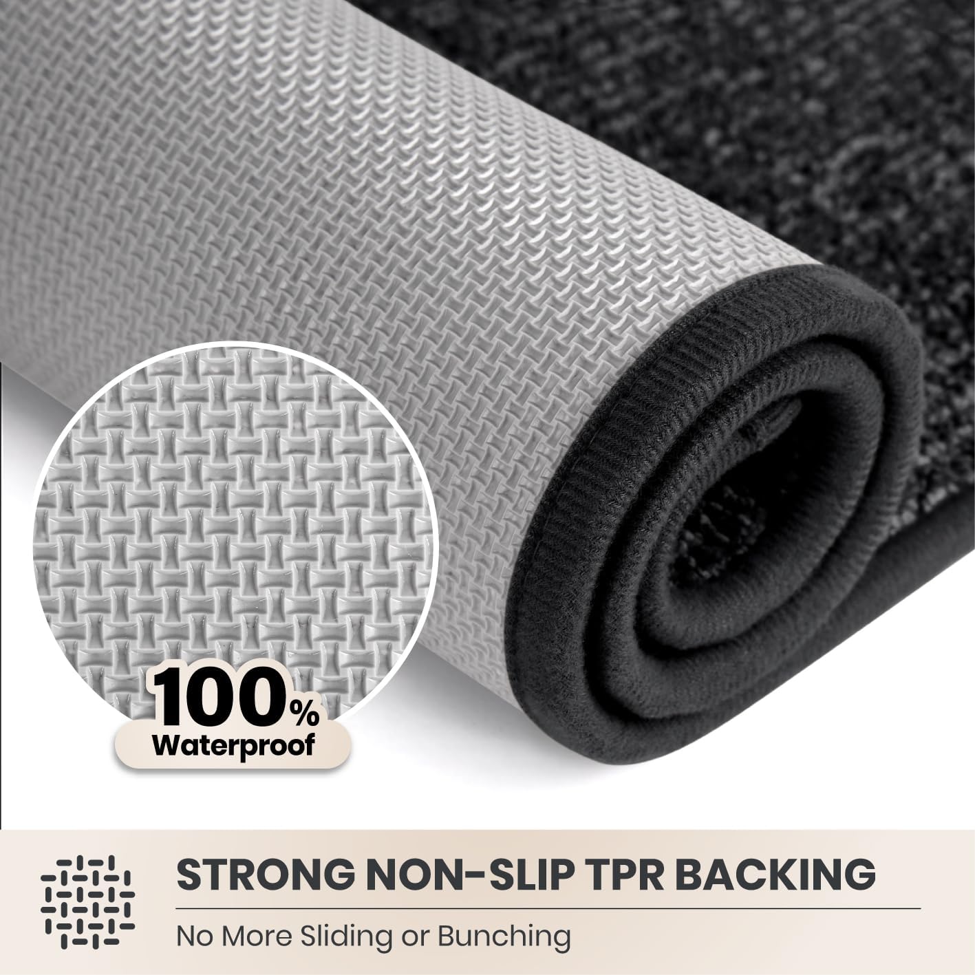 PURRUGS Dirt Trapping Door Mat 34" x 59", Non-Slip Machine Washable Entry Rug, Entrance Mat, Indoor Front Door Mat, Super Absorbent Entryway Rug for Muddy Shoes & Paws, Heathered Charcoal