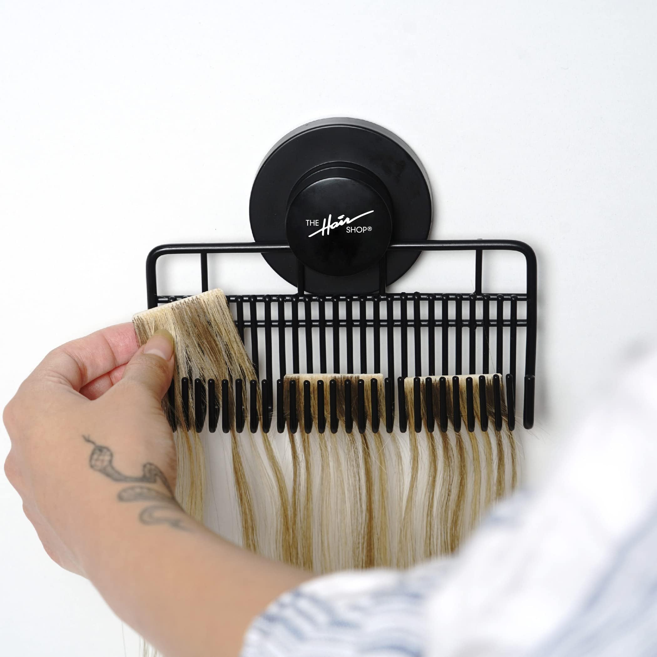 The Hair Shop Hair Extension Style Mate 2 | Portable Holding Caddy that Stores, Washes, Styles, and Secures 100% Human Hair Extensions - Works for Clip-ins, Halos, Wefts