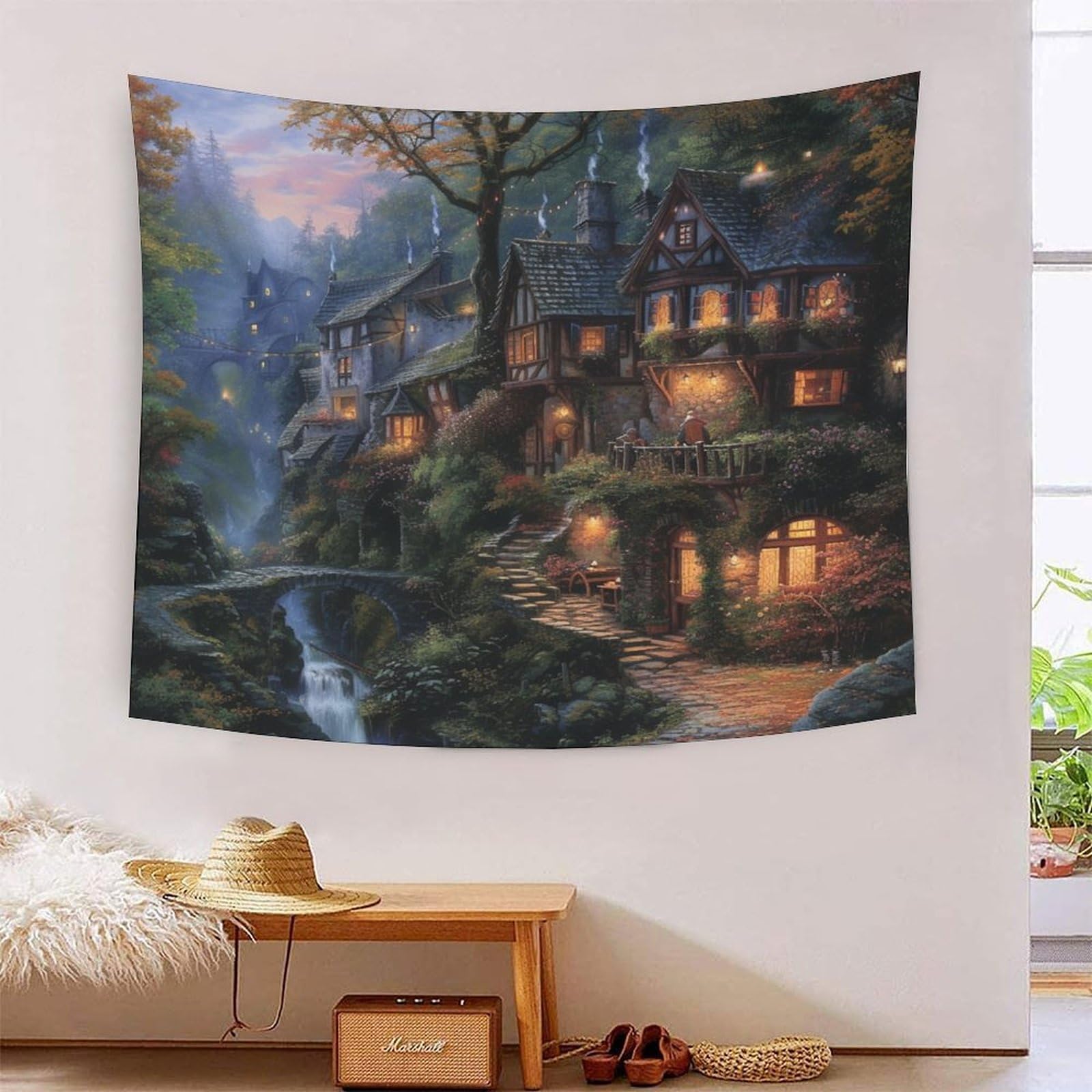 Couverture murale polyester doux motif montagne 3D haute définition