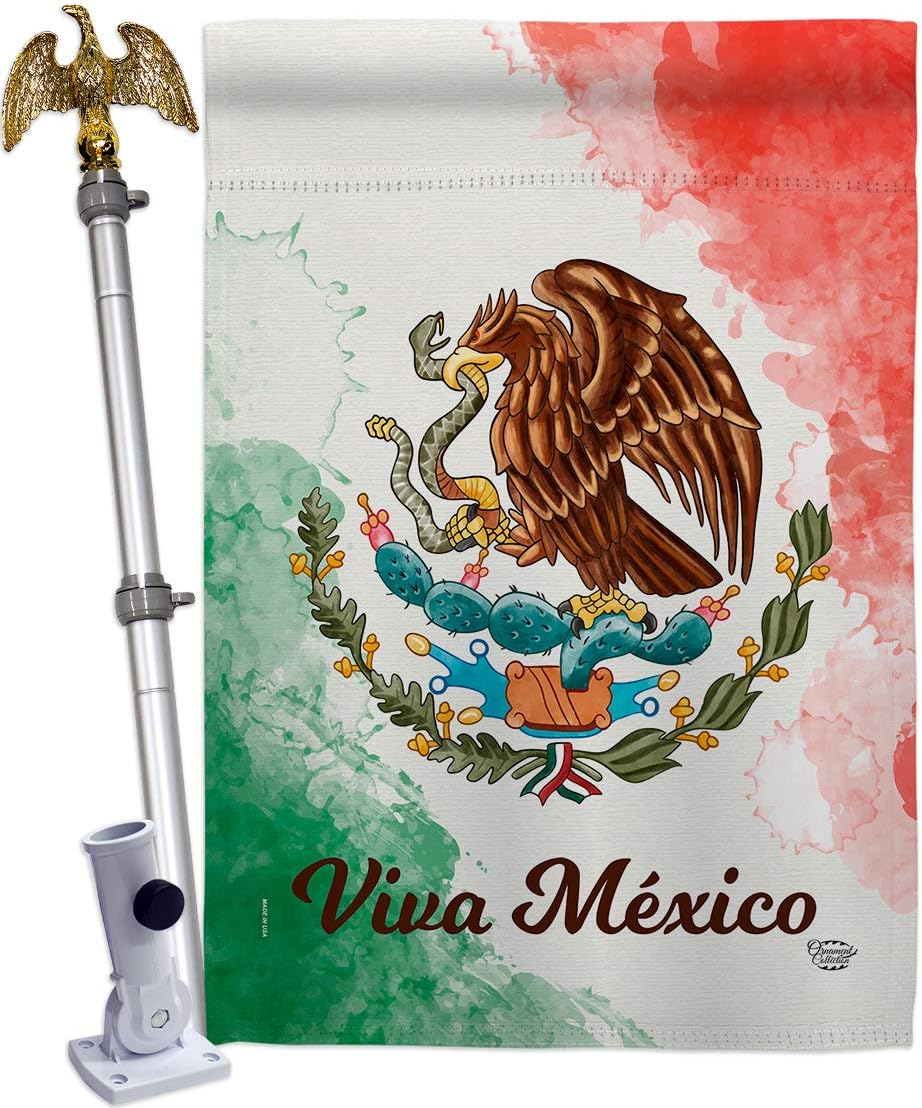 Viva Mexico House Flag Regional Nationality Nation International World Country Particular Area Small Decorative Gift Yard Banner Made In USA 28 X 40