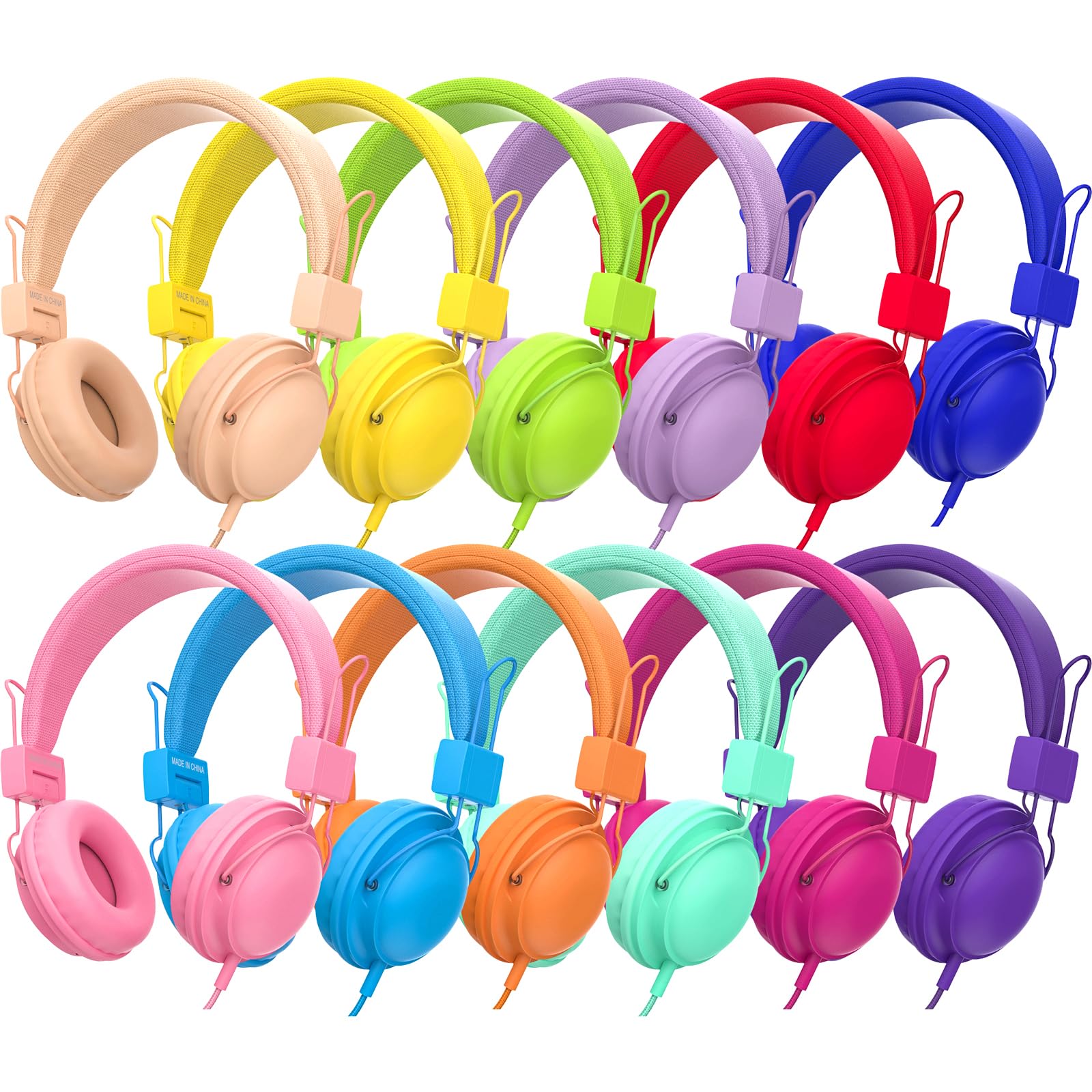 Amazon.co.jp: MIXCU 12個パック 教室用ヘッドホン 学校用 バルク有線