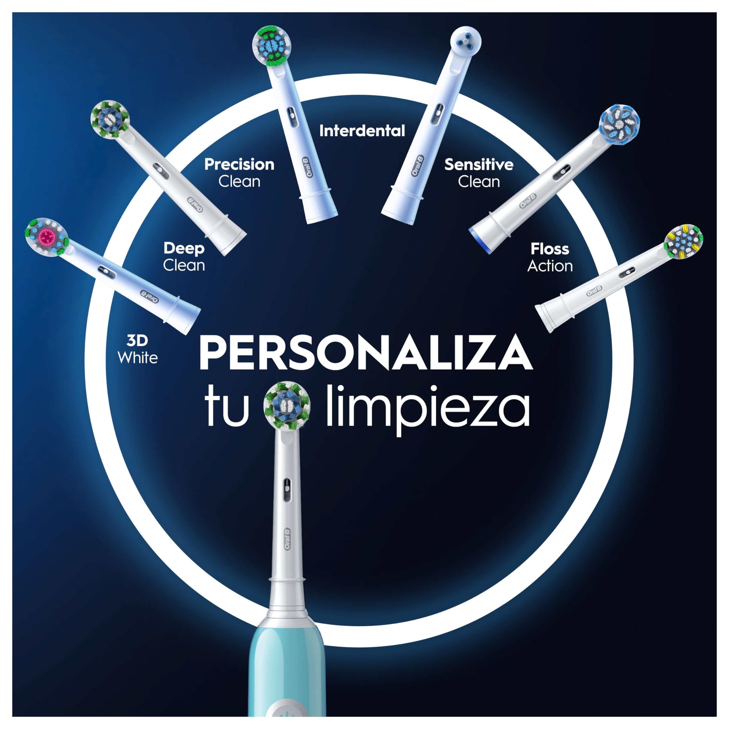 Oral-B Pro Series 1 Cepillo de Dientes Eléctrico con Mango Recargable y Cabezal, Diseñado por Braun - Azul