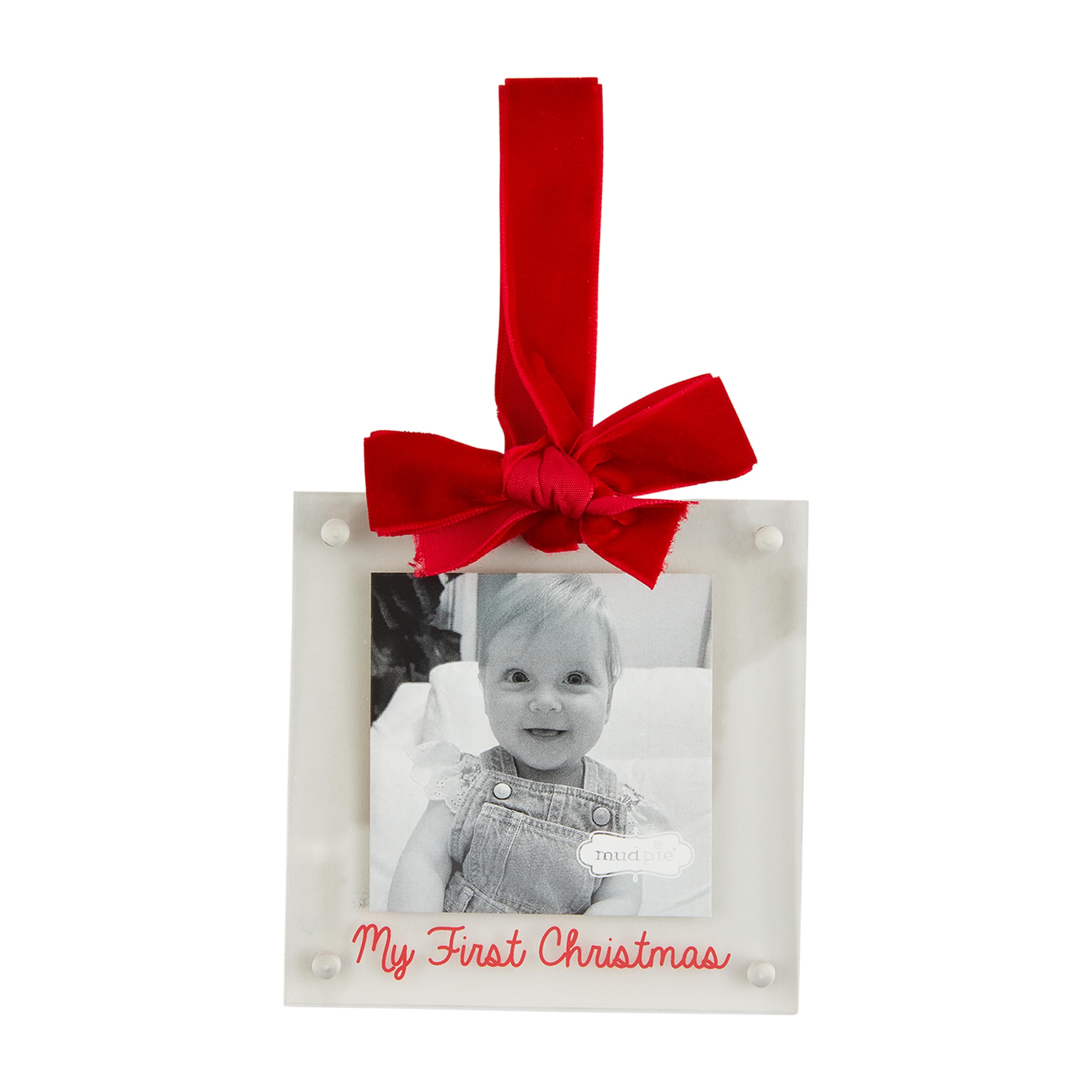Mud Pie Acrylic Christmas Ornament, First, 4" x 4"
