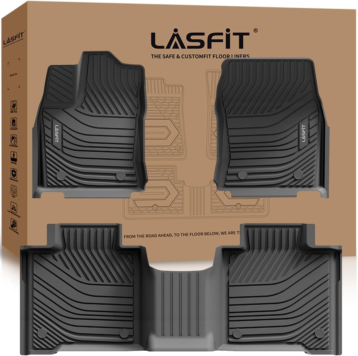 LASFIT Floor Mats Fit for 20222024 Toyota Tundra CrewMax Cab Only