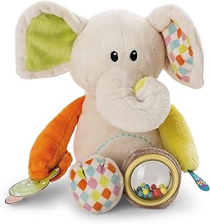NICI Activity Schmusetier 23cm, Kuscheltier für Babys und Kleinkinder zum Kuscheln und Fördern, pastellfarben, 39704