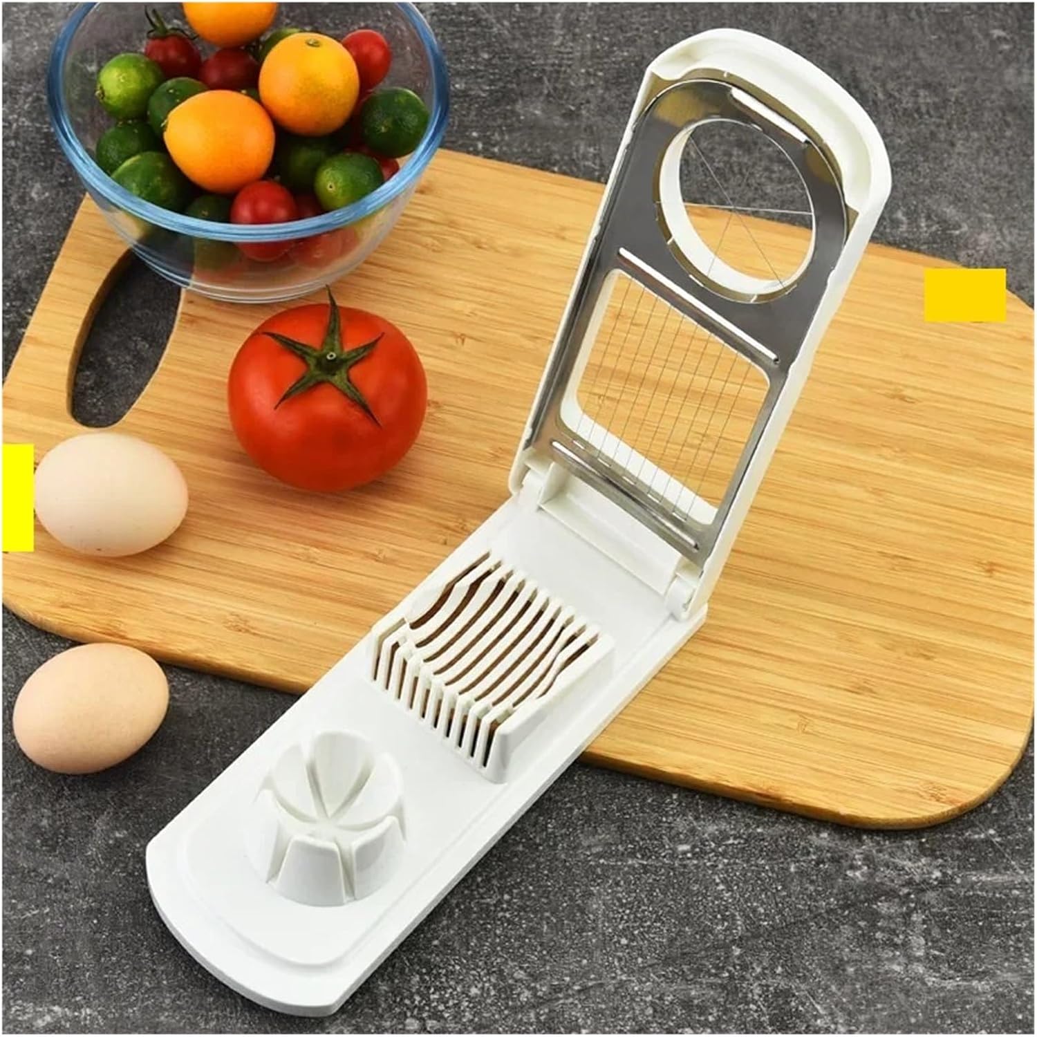 Fit for 2-in-1 Stainless Steel Egg Slicer & Cutter - Versatile Kitchen Tool for Effortless Egg Preparation(Upgraded dual model)
