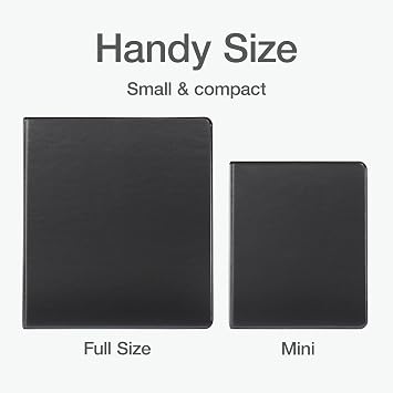 Oxford Mini View Binders, 1 Round Rings, Small Binders for School or Office, Holds A5 Size Paper, 2 Clear Pockets, PVC-Free, Non-Stick, 5.5 x 8.5 Inches, Holds 225 Sheets, Black, 2 Pack (1017044)