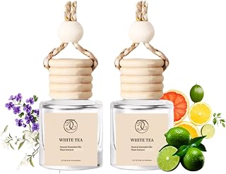 2 Pack White Tea Scented Car Air Freshener Set,Car Accessories Decoration Hanging Scented Car Diffuser for Men Women Best Gifts