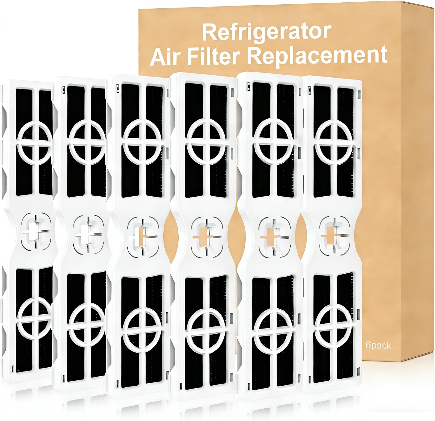 6 Pack Refrigerator Air Filter Replacement for FRGPAAF2 Frigidaire PureAir AF-2 Air Filter Compatible with Frigidaire FRFC2323AS, FRFC232LAF, FRFC233LAF, FRFG2323AF, FRFN2823AS Filter for Air