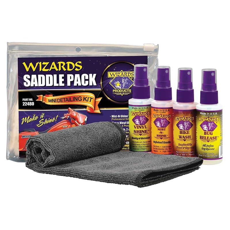 Kit de Limpeza para Motocicleta Wizards Saddle Pack com 5 Peças