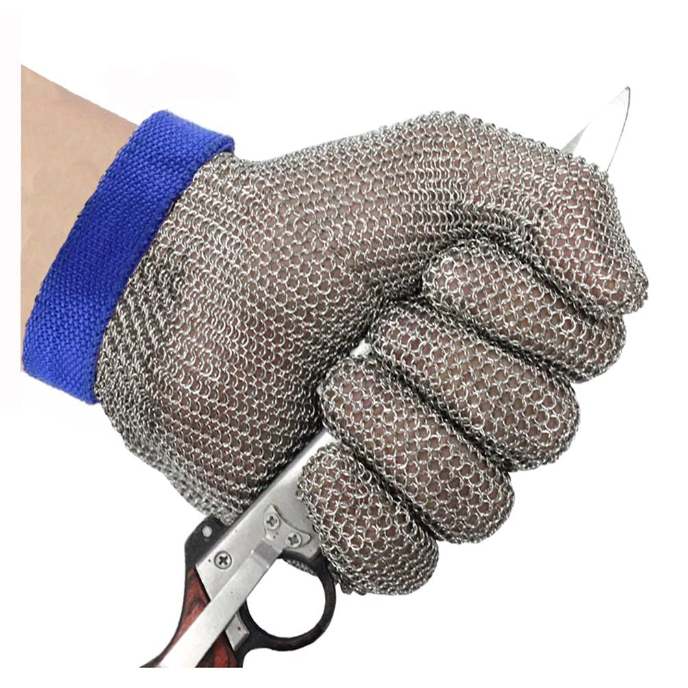 Kettenhandschuh Metallschnittfeste Kettenhemdhandschuhe, Metzger Sicheres Arbeiten Schutzhandschuhe, Sicherheit Auf Lebensmittelebene (Size : A Pack of one/XXL)
