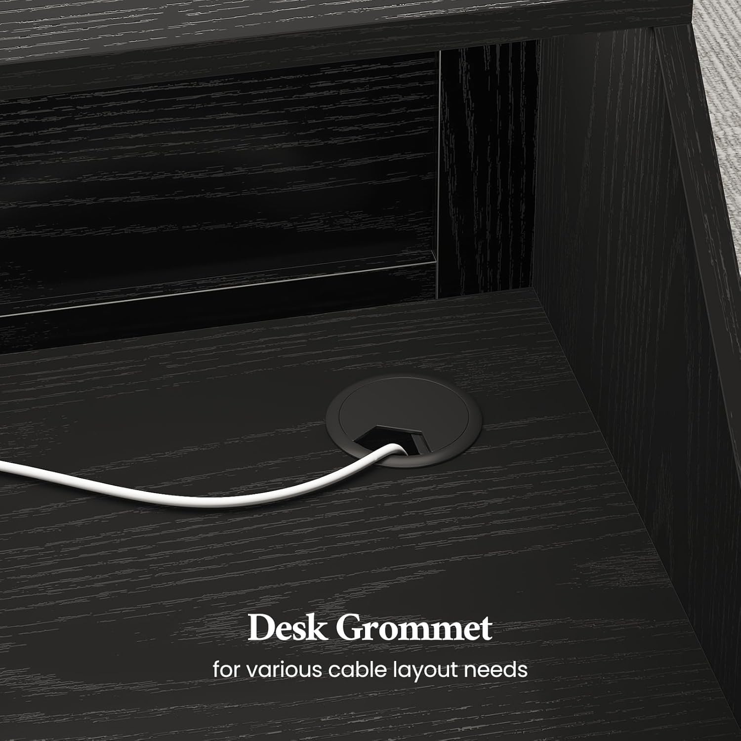 Reception Desk with Counter, Front Desk with Storage Cabinet and Drawer, 47 inch Modern Retail Counter with Cable Grommet for Checkout, Barber, Beauty Salon, Home Office