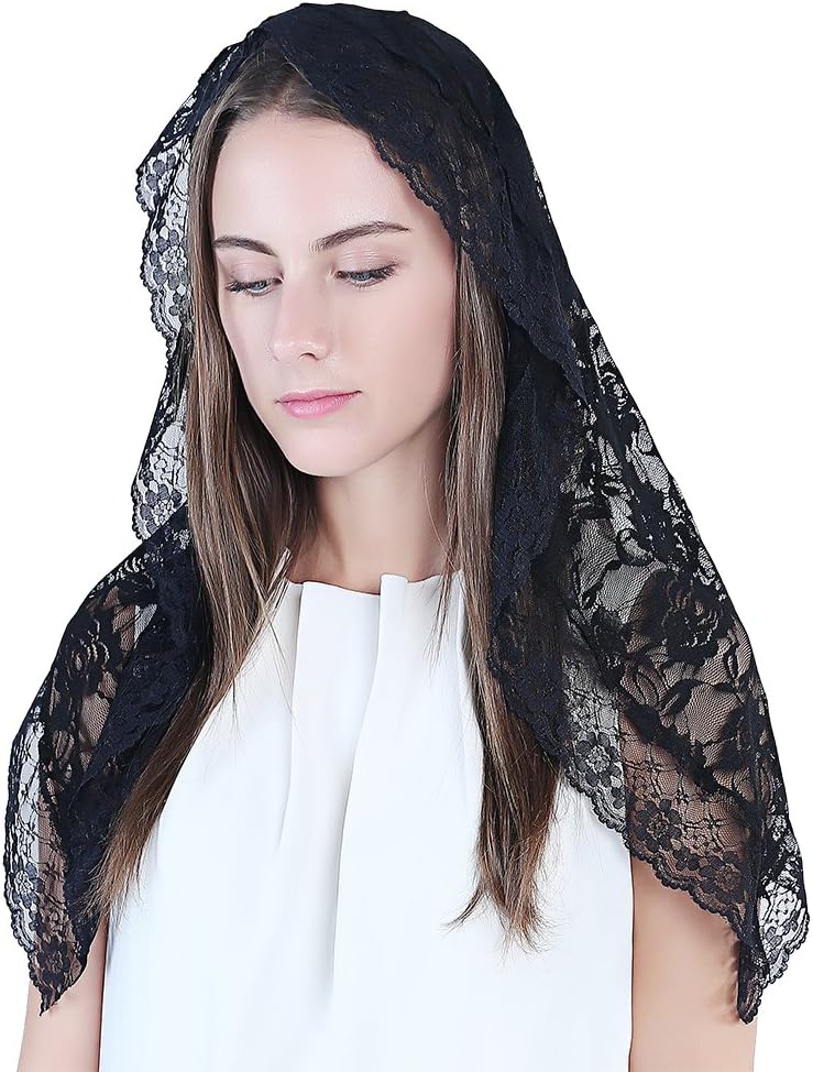 Lace Mantilla Catholic Veil Church Veil Chapel Veil Head Covering Latin Mass
