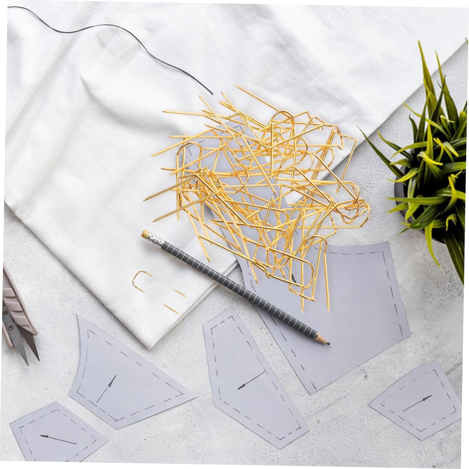 Operitacx 50pcs U-Shaped Sewing Needles for DIY Projects Metal Blocking Pins for Fabric Crafting Convenient Sewing Tool for Knitting and Modelling