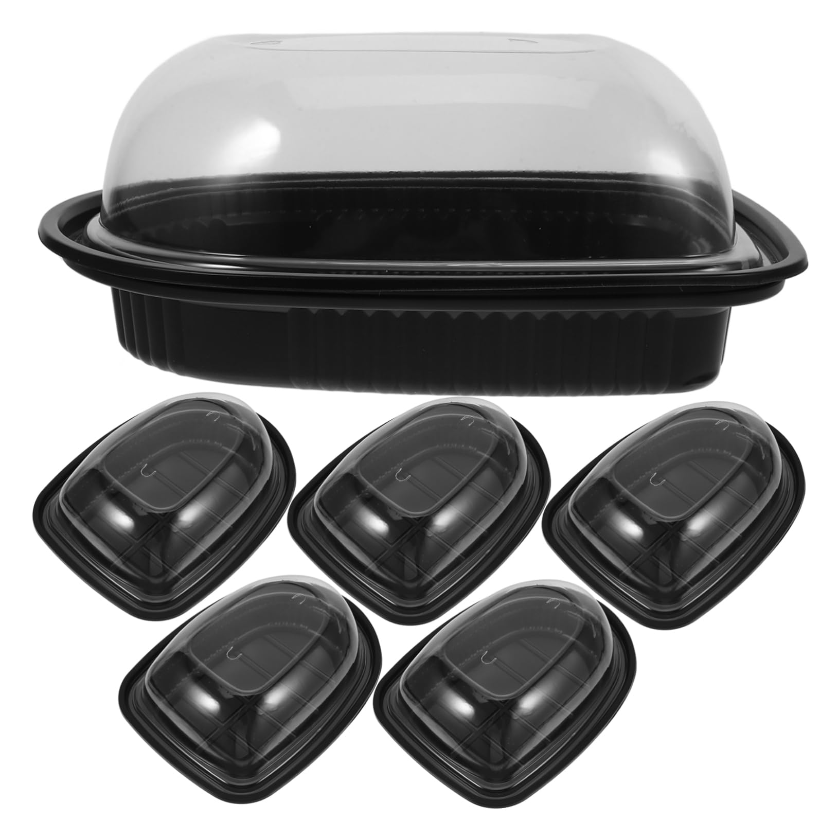 SOLUSTRE 6pcs Meal Box Take-out Food Containers Container Lid Chinese Takeout Box Leak Break Resistant Portable