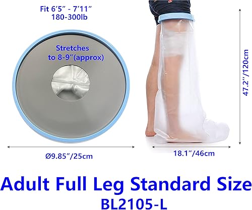 Miniatura 2 de Protector extra grande para piernas de adulto para ducha, cubierta completa de fundición para protector de ducha, funda de tocador fundida, bolsa de