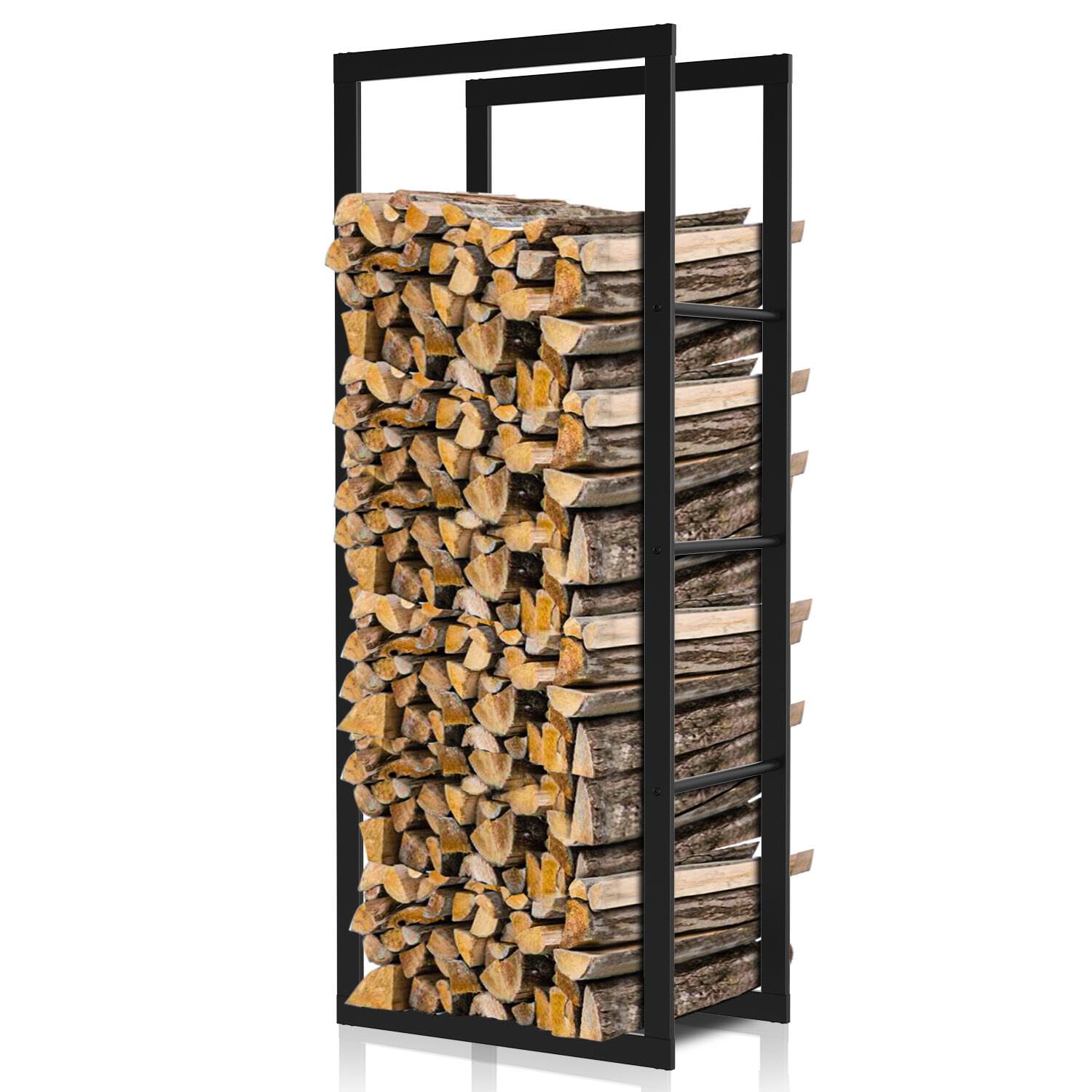 100x40x25cm Scaffale per legna da ardere Legnaia Scaffalatura per legna da ardere per interni ed esterni Supporto Scaffale in metallo Rack di Legna da Ardere per Camino Caminetto Stufa