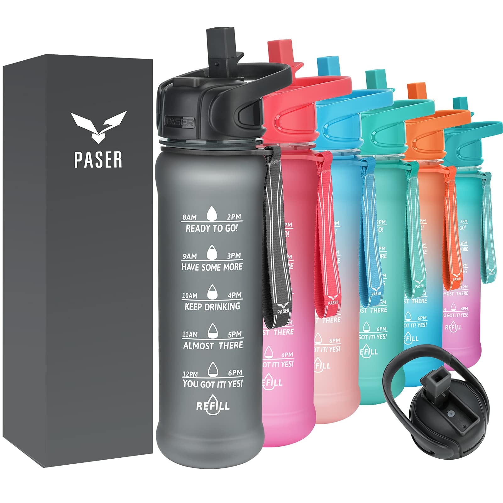 Buy 24oz TimeMarked Water Bottle with Straw BPA Free Reusable Water