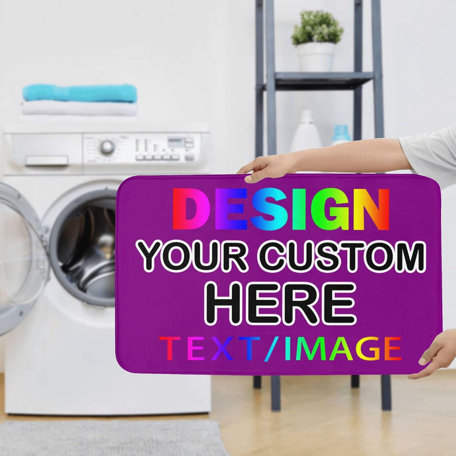 Custom 13 Piece Bathroom Rugs Set, Customized Contour Mat Toilet Lid Cover, Personalized Design Bathroom Mat for Home Decor