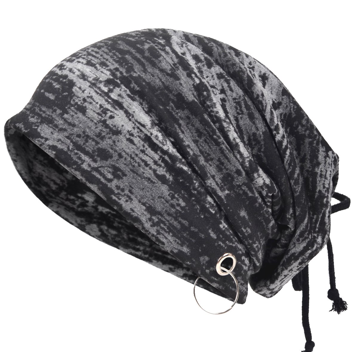 Vecry Men's Bd81-Black Cool Slouch Beanie Thin Summer Skull Hip-Hop Cap (Bd81-Black)