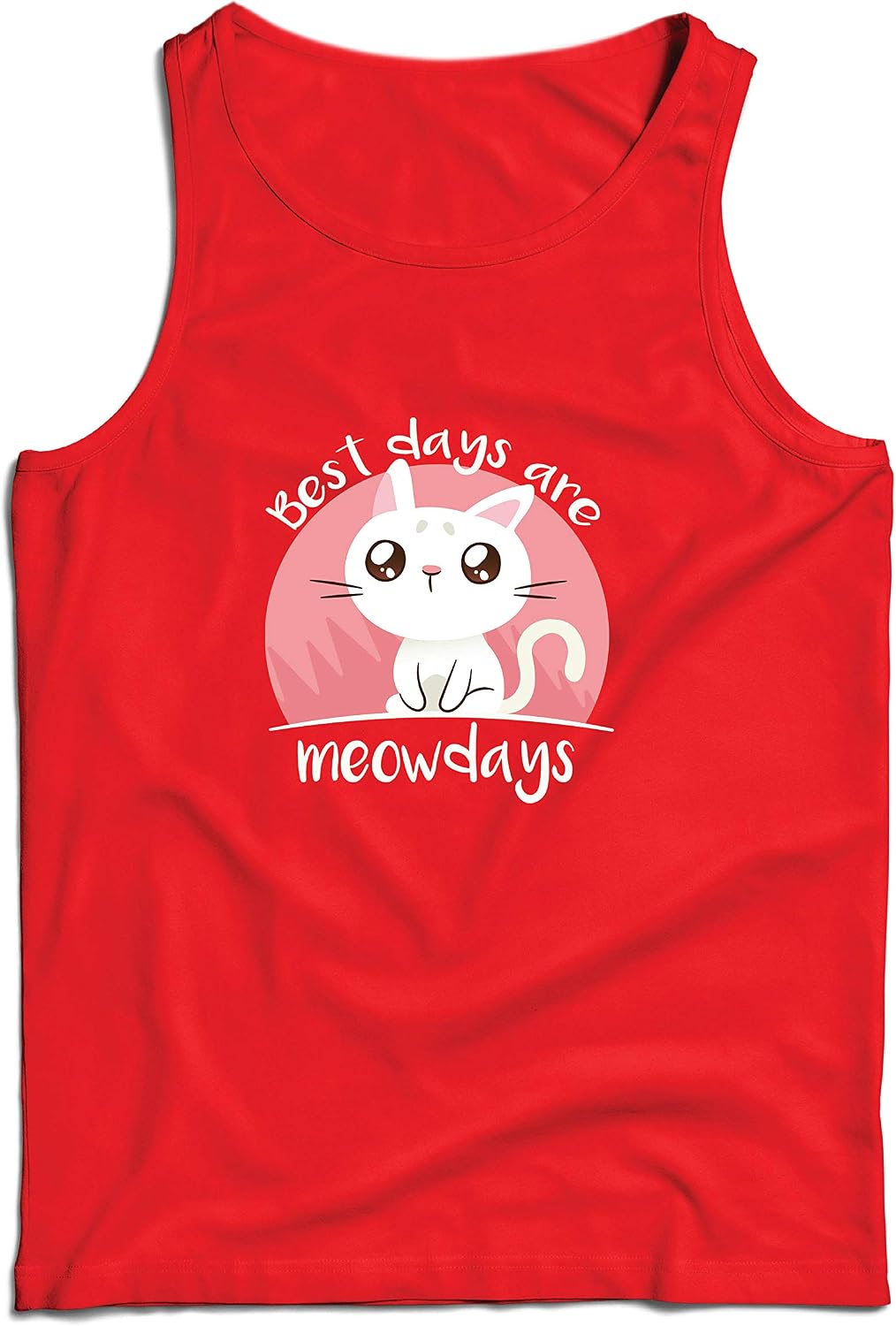 lepni.me Men's Tank Top Best Days are Meowdays- Cute Kitten for Cat Lovers