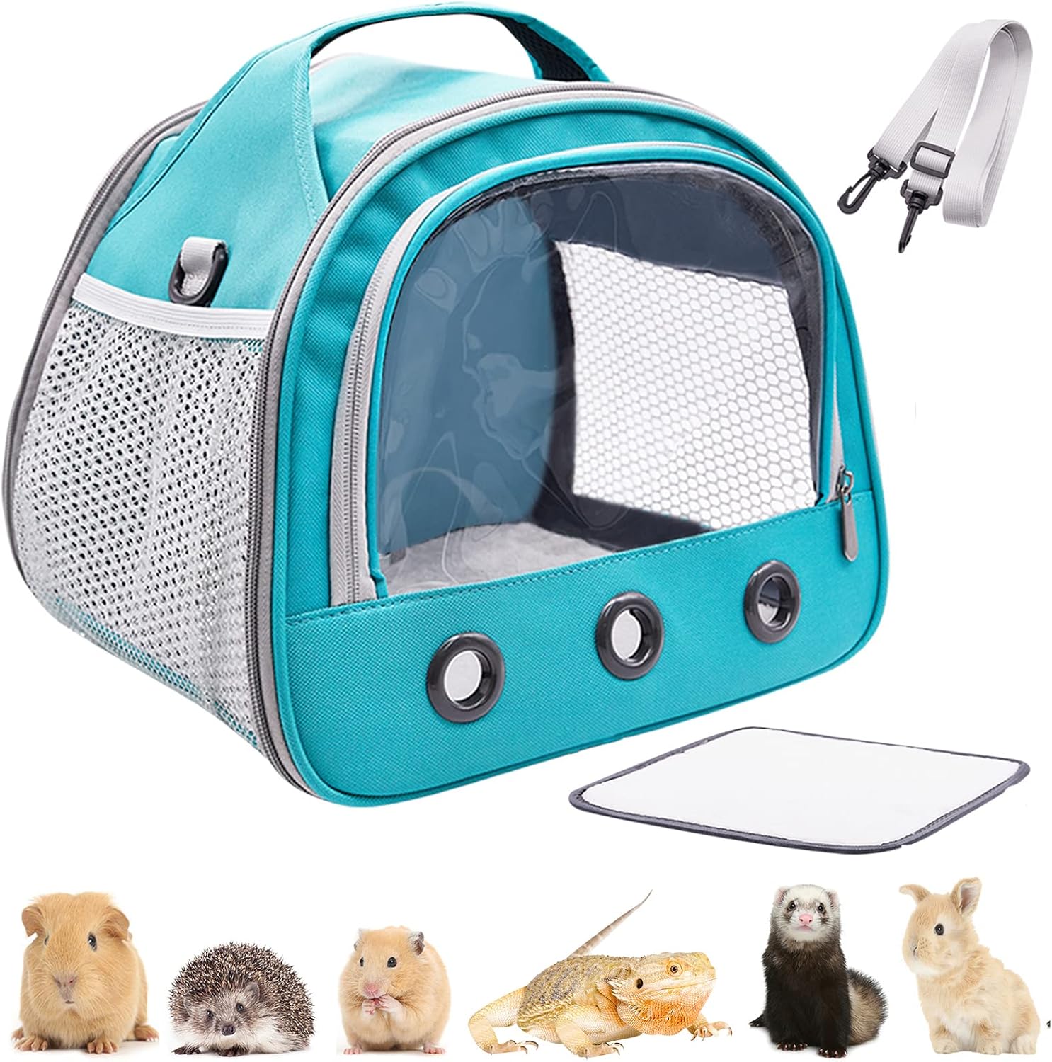 SETHOUS Small Animal Carrier Bag Guinea Pig Carrier with Mat Portable and Breathable Small Animal Travel Cage Bag for Hedgehog Hamster…