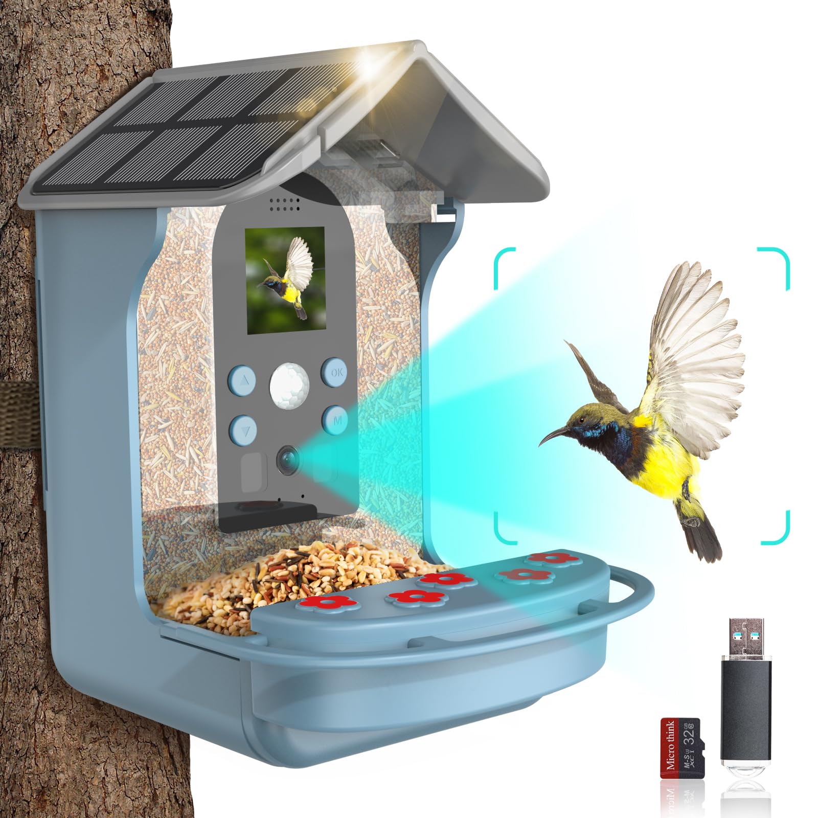 Bird Buddy Comedero Para Pájaros Con Cámara Inteligente, Comedero Colgante  Para Exteriores Monitoreo En Tiempo Real Comederos Colgantes Para Jardin  79824284 Comedero Pajaros Exterior, image size:1600x1600