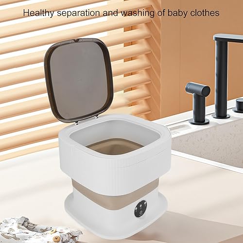 Miniatura 3 de Lavadora portátil, mini lavadora de 40 W y 10 L, IPX4 impermeable, lavadora plegable con panel de control, para apartamentos, campamentos, viajes