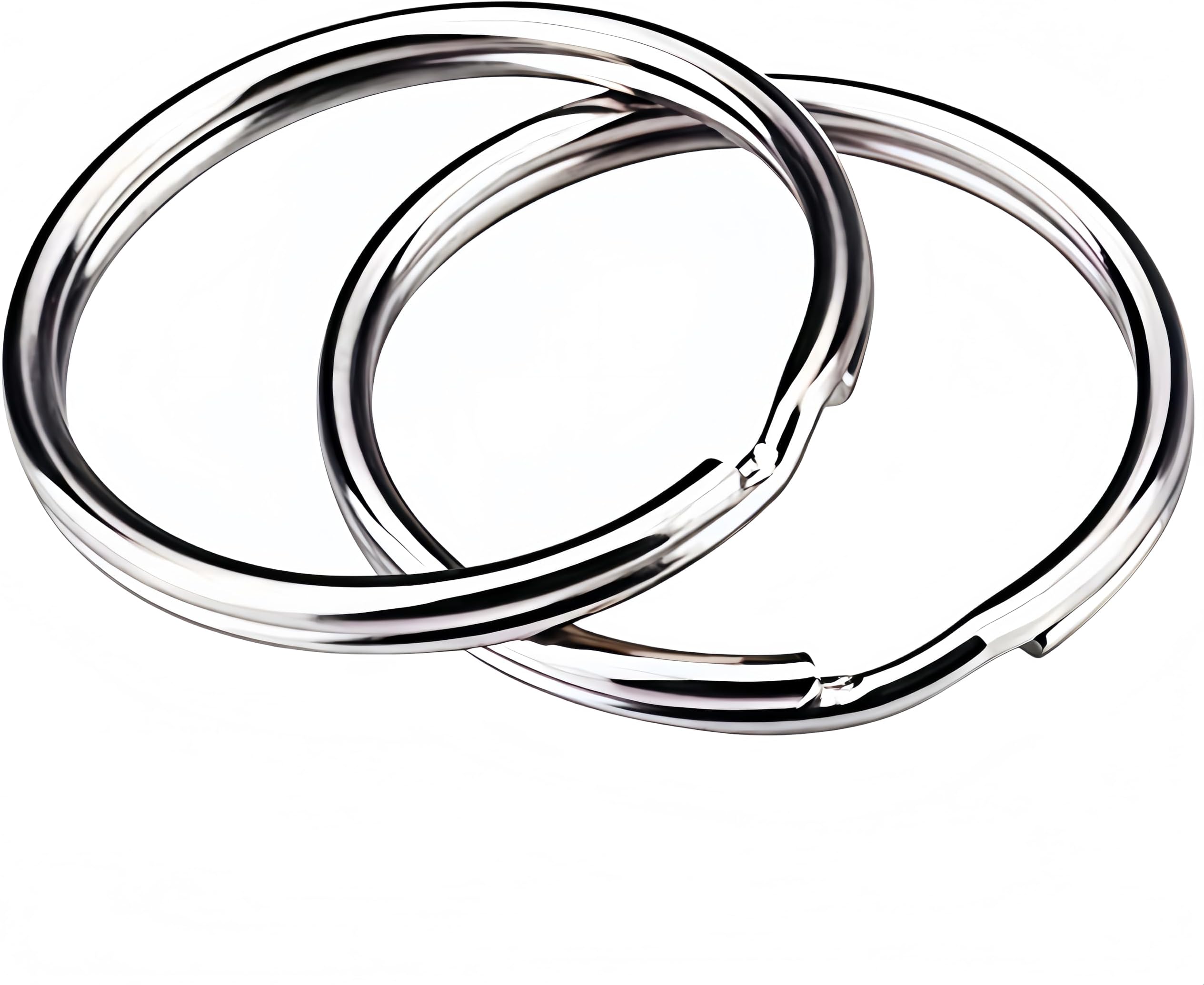 KINGFOREST 100-Pack Split Key Rings (1 Inch/25mm) - Silver Nickel Metal Keychain Rings for Keys, DIY Crafts, Bags & Accessories - Durable Bulk Keyring Hardware with Smooth Edges