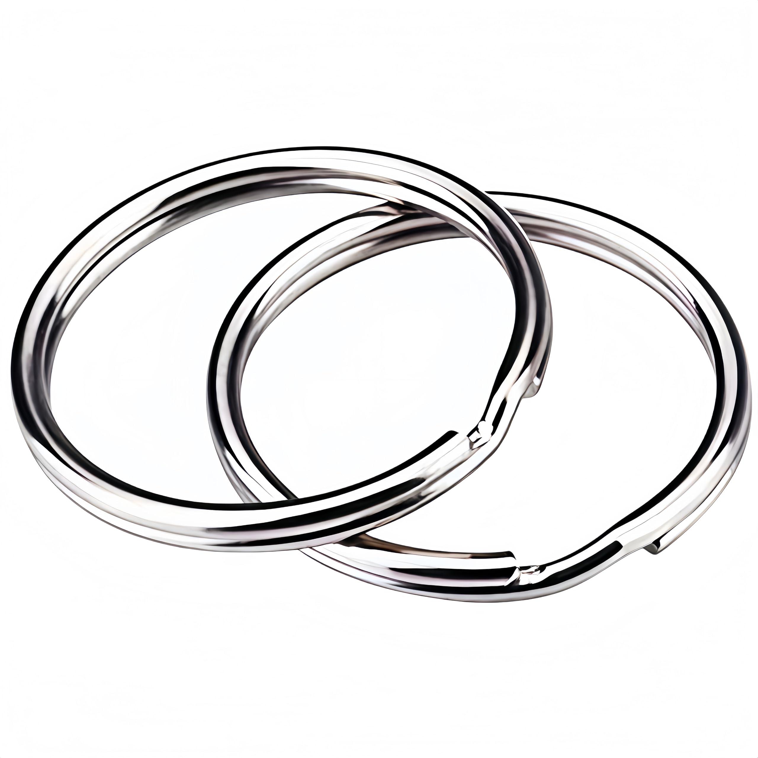 KINGFOREST 100-Pack Split Key Rings (1 Inch/25mm) - Silver Nickel Metal Keychain Rings for Keys, DIY Crafts, Bags & Accessories - Durable Bulk Keyring Hardware with Smooth Edges