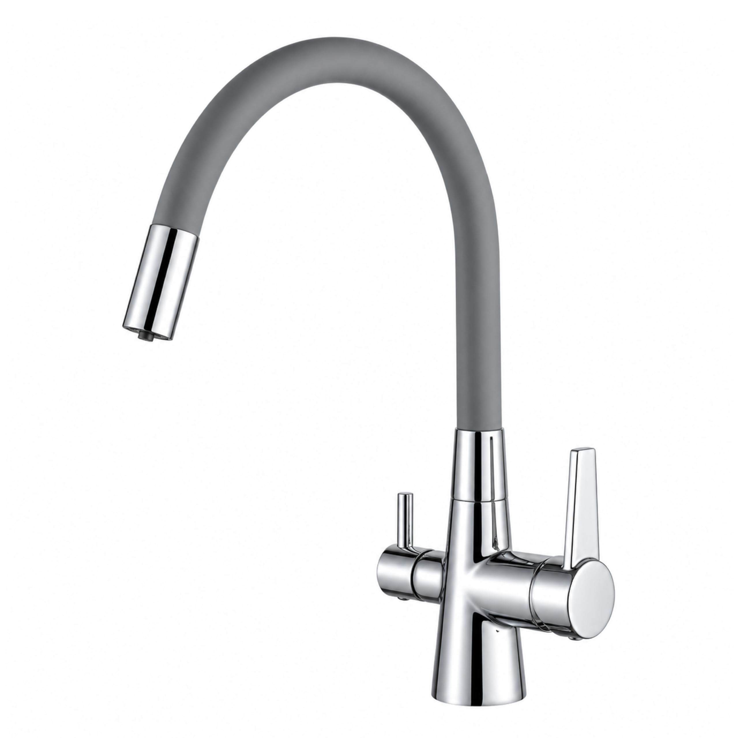 Shurity Flexi Rubinetto da cucina 3 vie (Cromo/Grigio)