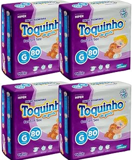 Kit 4 Pacotes Fralda Descartável Toquinho de Gente Hiper G