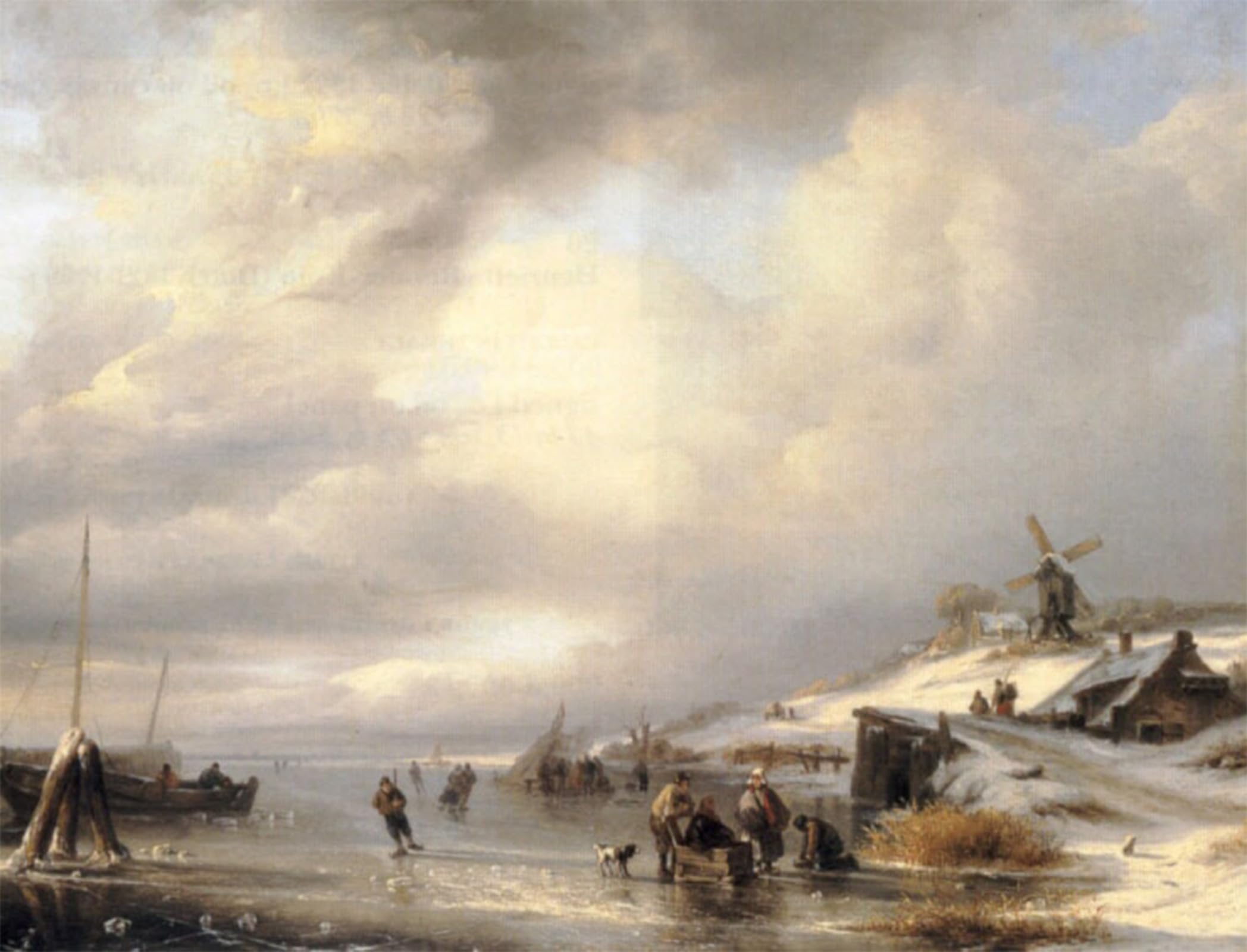 ARTXLXXBN Famous Prints Artwork Pictures Poster Painting Art Figures on a lake Antonij Andreas de Meyer Artwork Landscape Pictures for Home Decor 60x90cm