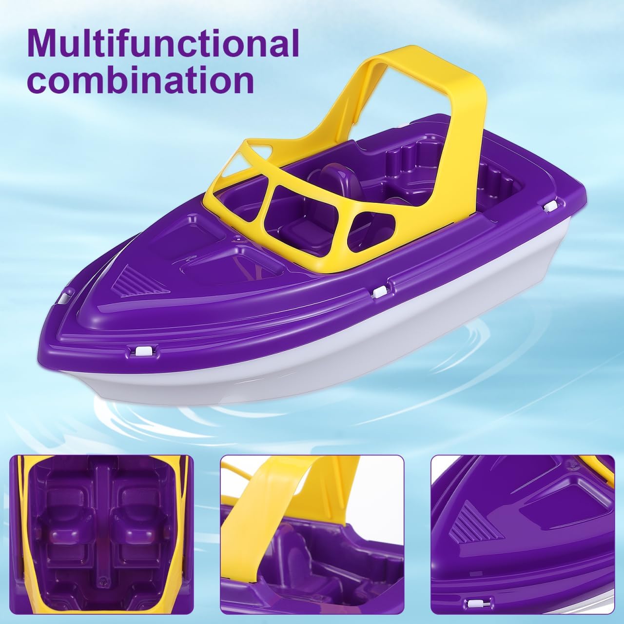 TOYANDONA Boat Bath Toy - Floating Speedboat Bathtub Toy Boat Plastic for Baby Toddler Bath Kids Shower Pool Beach and Water Play