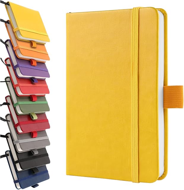 A6 Notebooks, Pocket Notebook Small Notebook Note Pads Hardback Notebook A6 Small Notepad Journal 200 Pages(100 Sheets)-Yellow