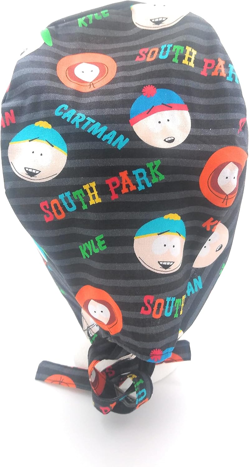 Scrub Hat Comics Cartoon Characters Cotton Fabric Cap Do-Rag Skull Multi Color