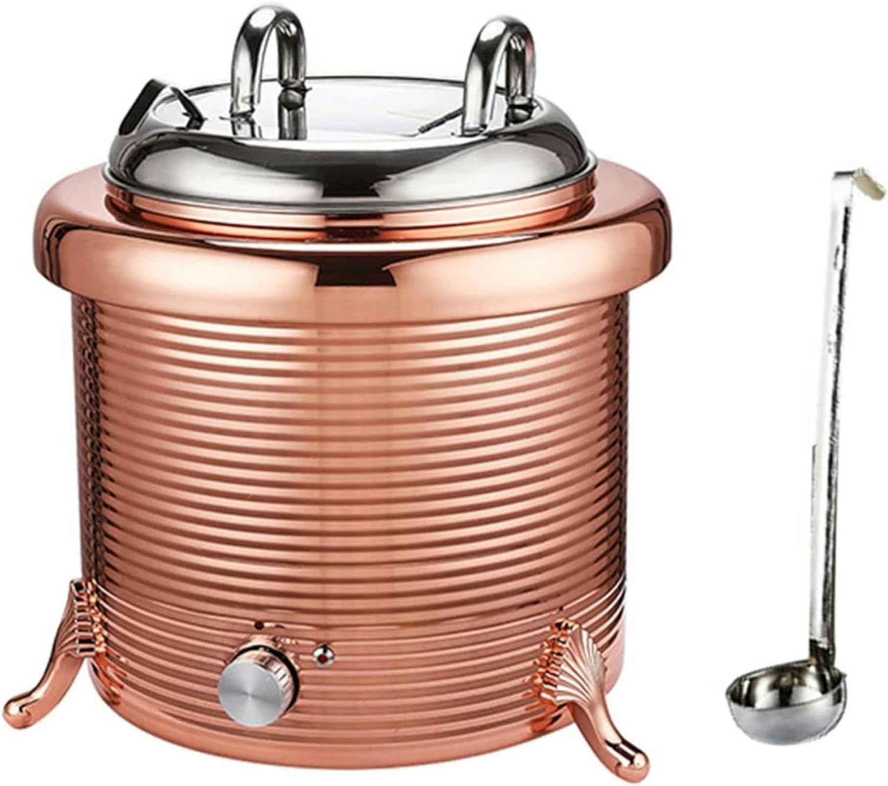 Eoweiot 13 L Stainless Steel Electric Soup Kettle Soup Warmer,Adjustable Temperature 30-80 Food Warmer Machine,for Restaurant (Champagne)
