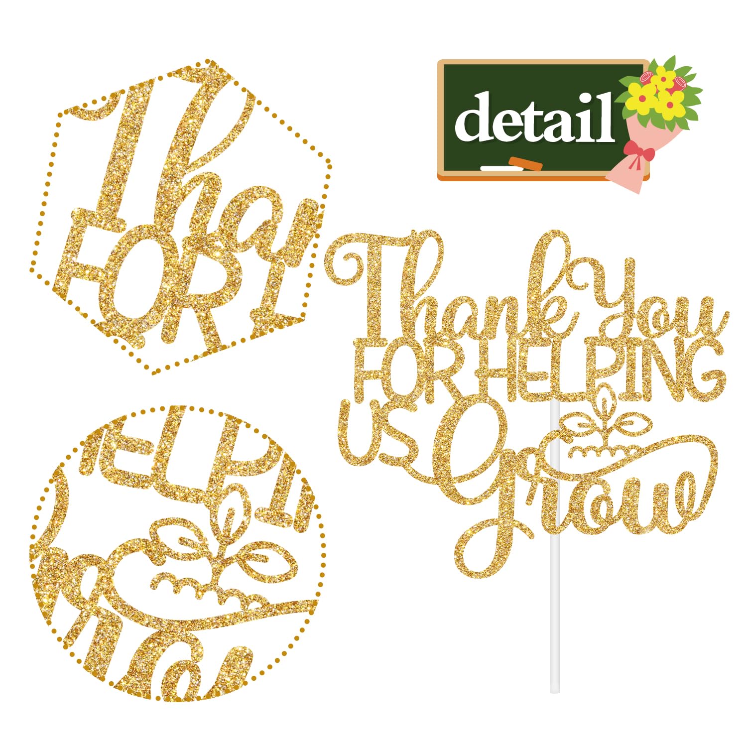 WeBenison Cake Topper Für Lehrer-Abschluss – Rose Gold Glitzer-Dekoration