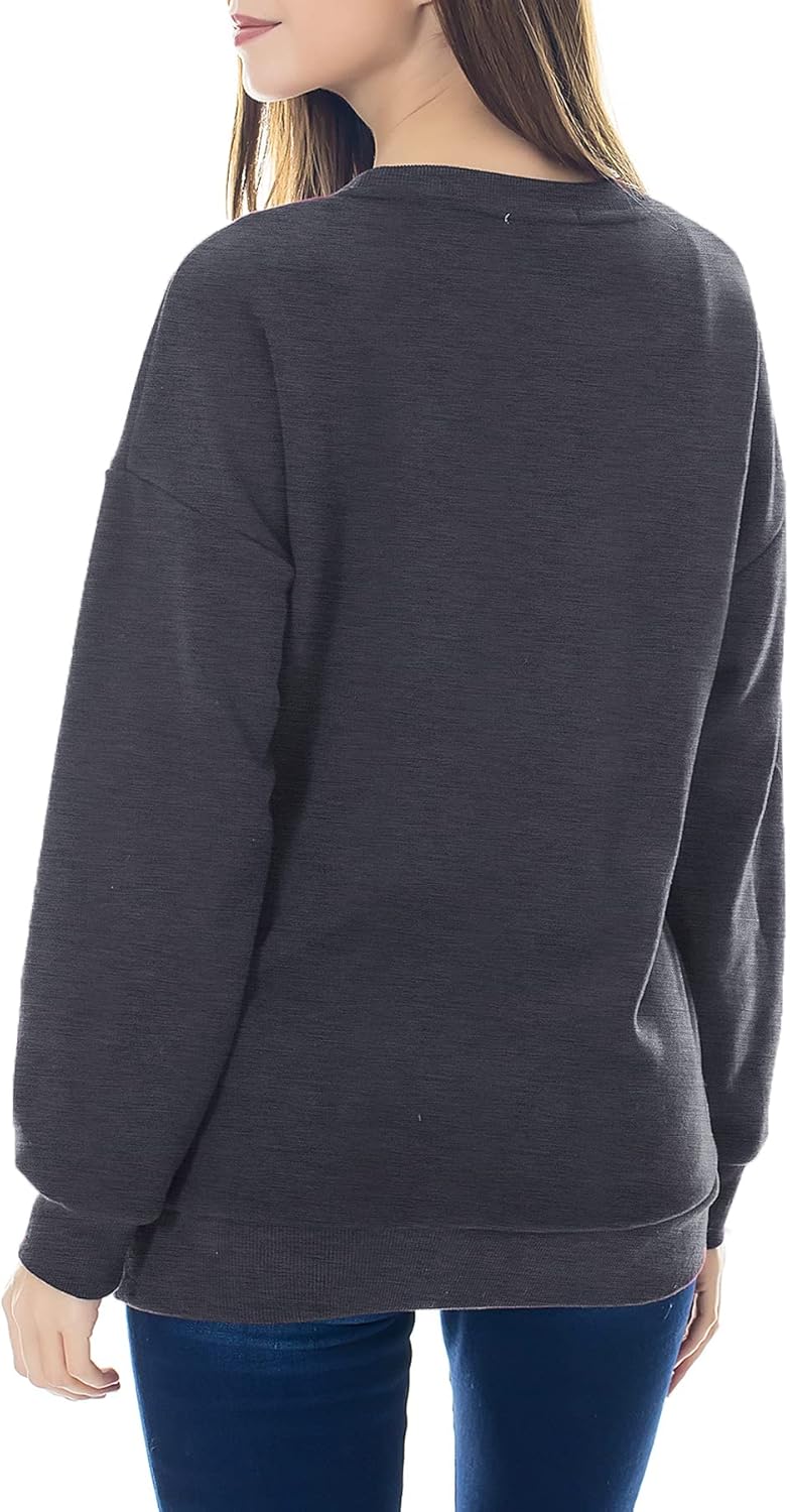Smallshow Fleece Maternity Nursing Sweatshirt Long Sleeve Breastfeeding Tops - Image 3