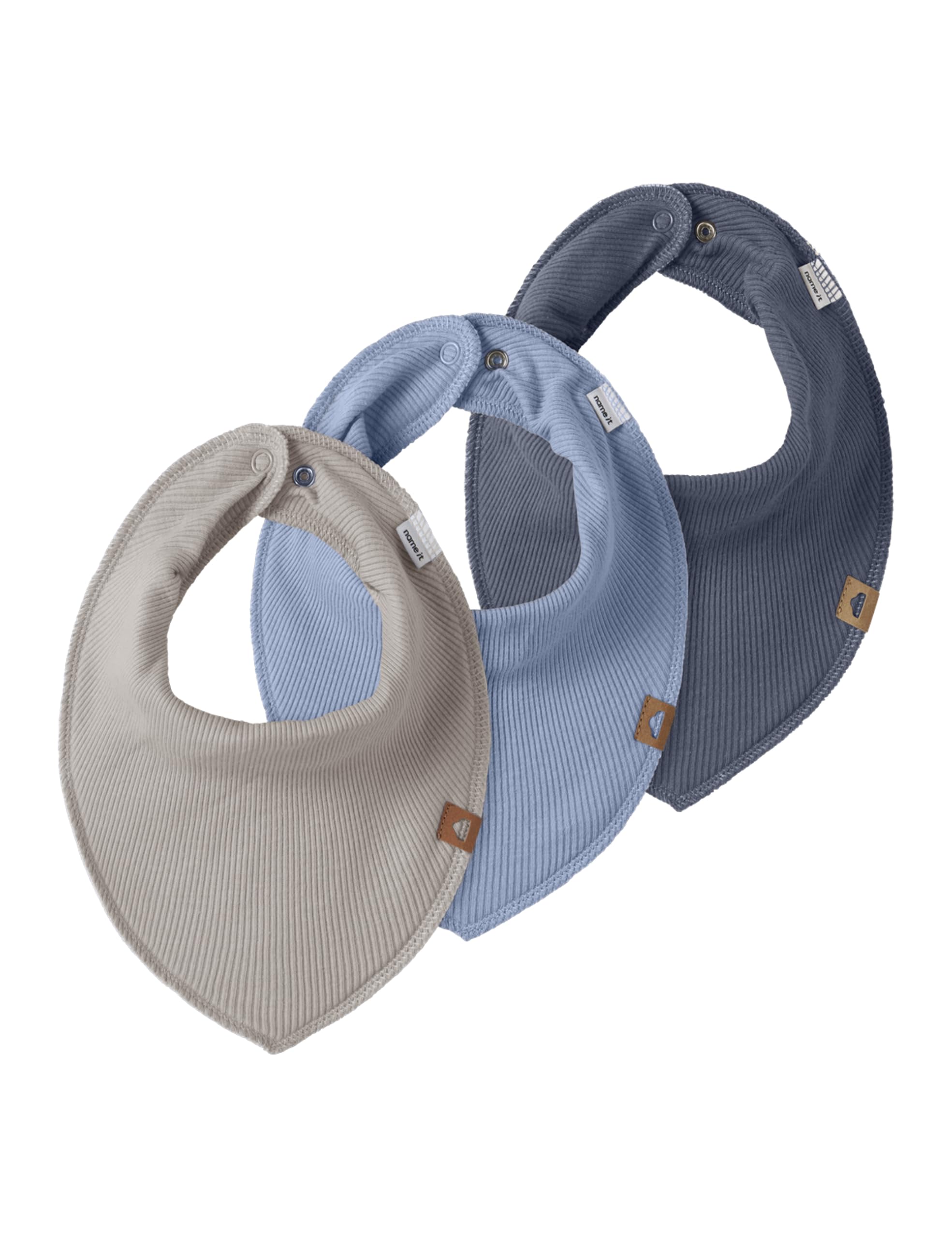 NAME IT Nbmyasim 3P Rib Scarf Bib, Chateau Gray, one_Size (3er Pack)