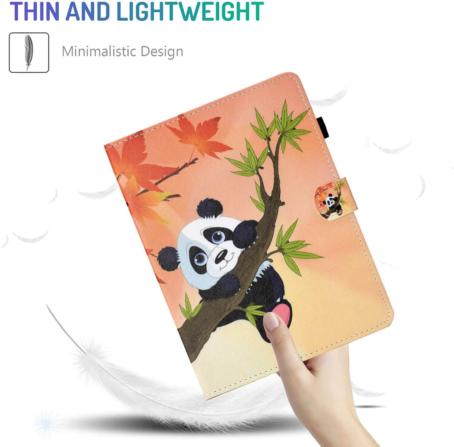 8 Inch Universal Tablet Case, Dteck Synthetic Leather Wallet Stand Flip Cute Cover for Galaxy Tab A/T-Mobile Alcatel/Walmart Onn/Lenovo Tab 4 /VANKYO MatrixPad S8 8.0 Inch Tablet, Panda on Tree
