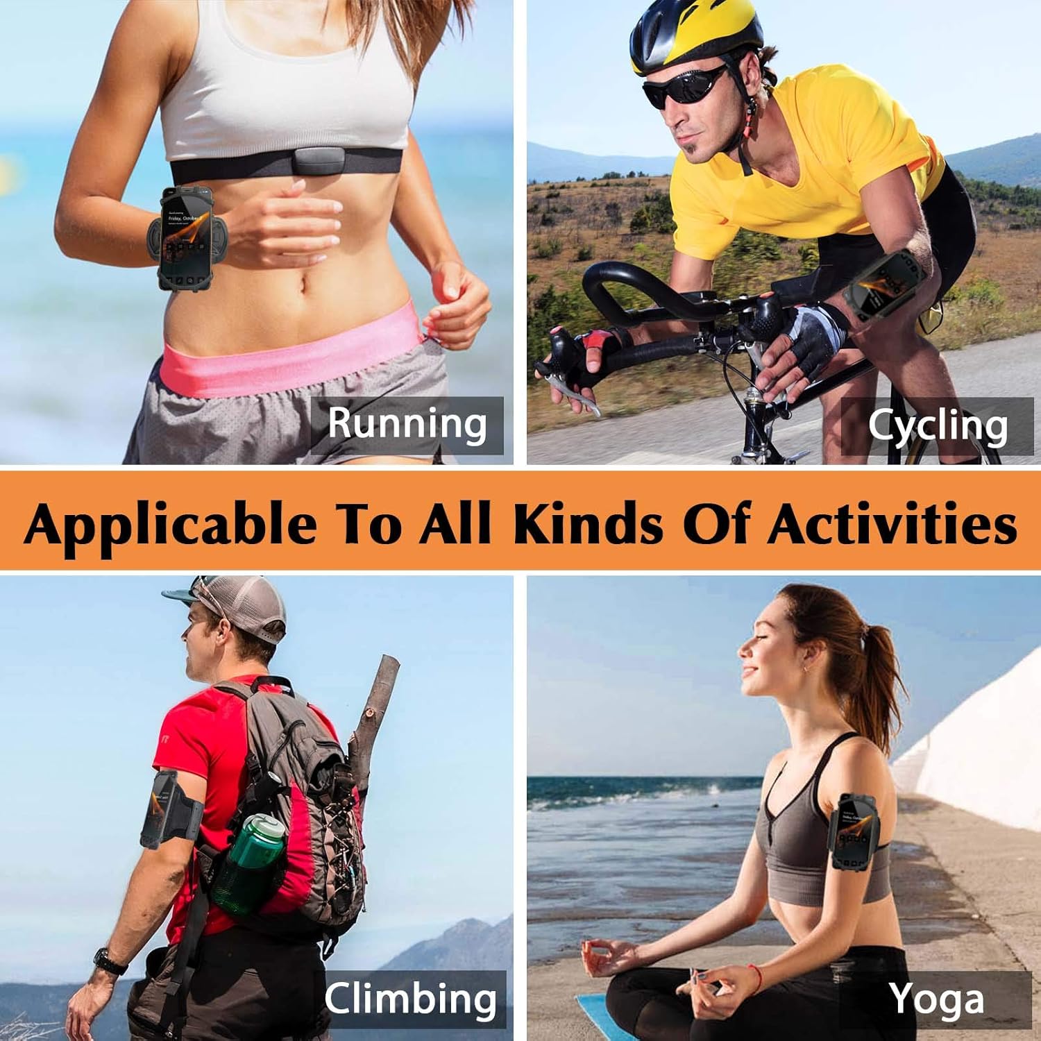 HLOMOM Wristband Phone Holder for Running, 360°Rotation & Detachable Sports Armband with Key Holder for iPhone 12/11/Pro/Pro Max/XS/XR/X/8/7/6/Plus, Samsung Galaxy, Fits 4''-6.5''Phone : Cell Phones & Accessories