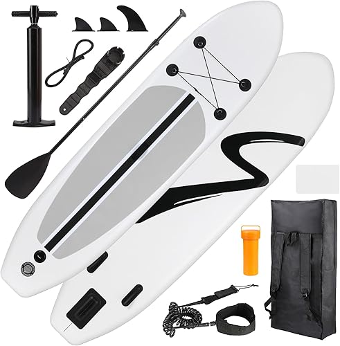 Vista 19 de TLSUNNY 10FT Inflatable Stand Up Paddle Board, 3 Fins Paddleboard with Full SUP Accessories for All Skill Levels, Portable Two-Way Hand Pump and