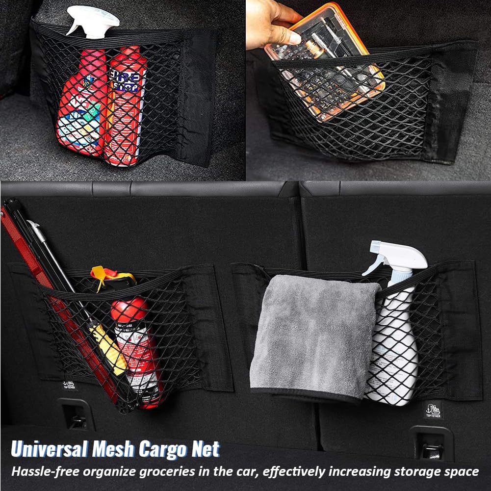 2 Pièces, Filet De Rangement pour Coffre De Voiture, Poche Filet Double 2 Pièces, Filet De Rangement pour Coffre De Voiture, Poche Filet Double