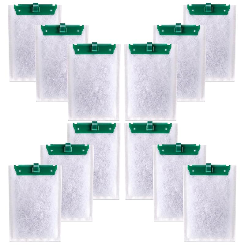 Refil de Filtro para Aquário Médio com Carvão Ativado e Zeólita Chyodi para Tetra Whisper PF10 IQ10 10i e ReptoFilter, Pacote com 12